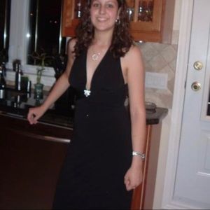 Majora Black Deep V Gown